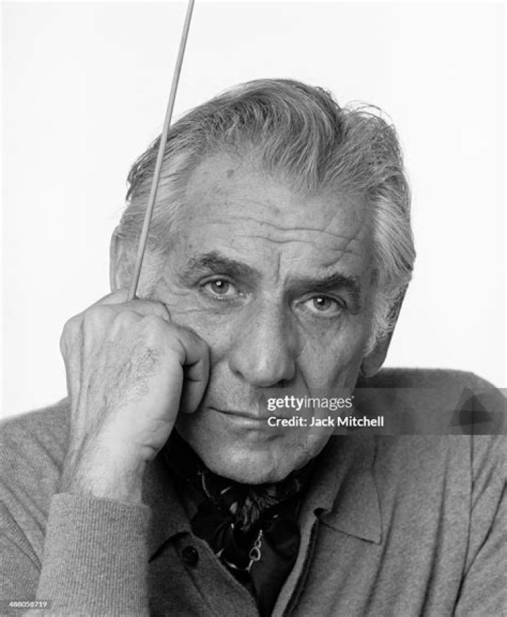Composer Leonard Bernstein in a recording studio on November 5, 1974 in New York, New York.