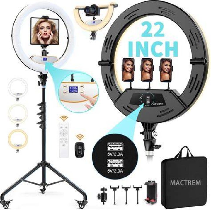 MACTREM LED Ring Light with Tripod for onlyfans and tik tok
