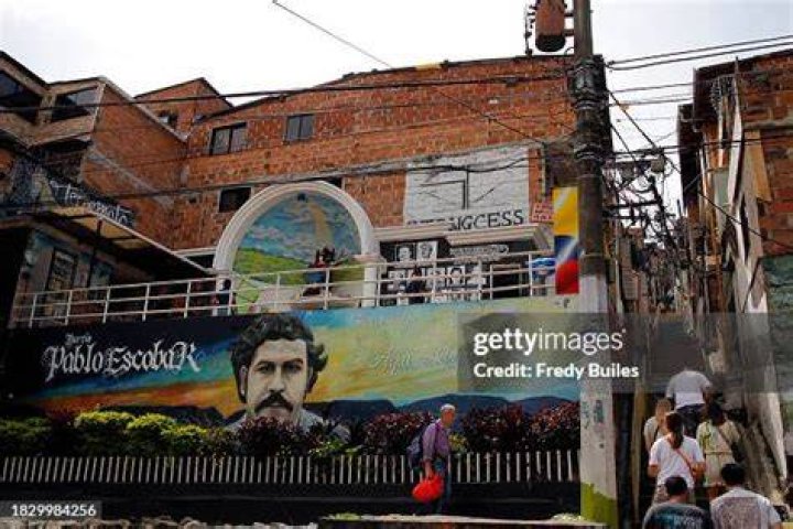 Tourists visit the Pablo Escobar Museum at Pablo Escobar neighborhood during 30th anniversary of the late Colombian drug trafficker Pablo Escobar on December 2, 2023 in Medellin, Colombia.